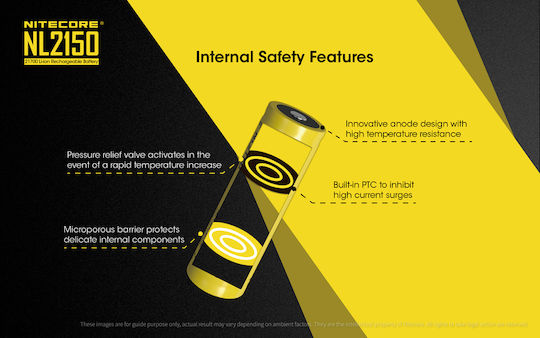 NiteCore NL2150 Rechargable Battery 21700 Li-ion 5000mAh 3.6V 1pcs
