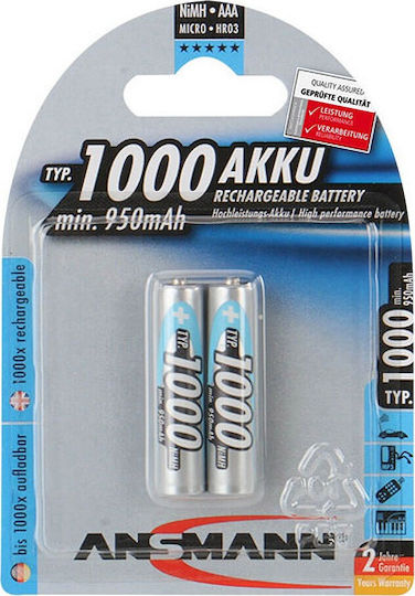 Ansmann Επαναφορτιζόμενες Μπαταρίες AAA Ni-MH 1000mAh 1.2V 2τμχ