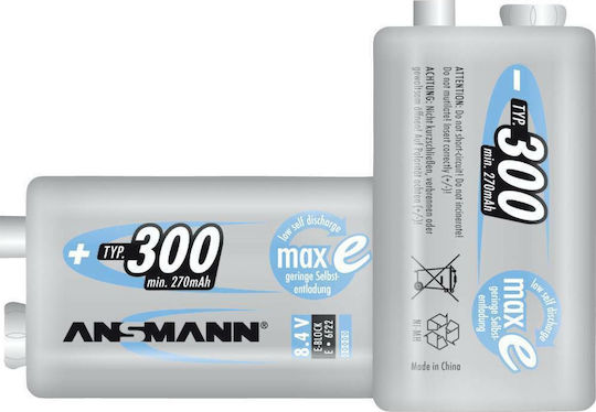 Ansmann Rechargable Battery 9V Ni-MH 300mAh 1pcs