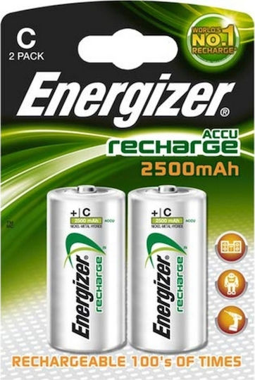 Energizer Power Plus Επαναφορτιζόμενες Μπαταρίες C Ni-MH 2500mAh 1.2V 2τμχ