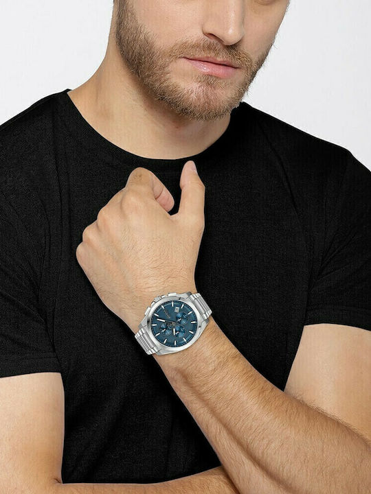 Boss Grandmaster Ανδρικό Ρολόι 46mm Χρονογράφος Μπαταρίας με Ασημί Μεταλλικό Μπρασελέ