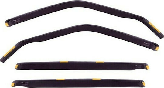 Heko Set of Windbreakers Front and Rear Car Dark Fime for Nissan Qashqai II J11 5D 2013 4pcs