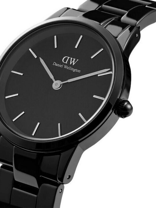 Daniel Wellington Iconic Link Ceramic Women's Watch with Black Ceramic Bracelet