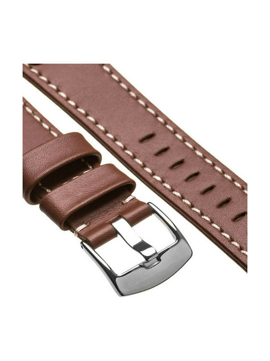 Tzevelion ART2844 Leather Strap Ταμπα με Ασημί λεπτομέρειες 20mm