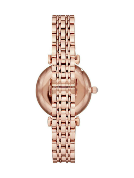 Emporio Armani Gianni T-Bar Women's Watch with Pink Gold Metal Bracelet
