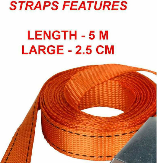Master Lock Car Luggage Strap with Ratchet Orange 500x2.5cm