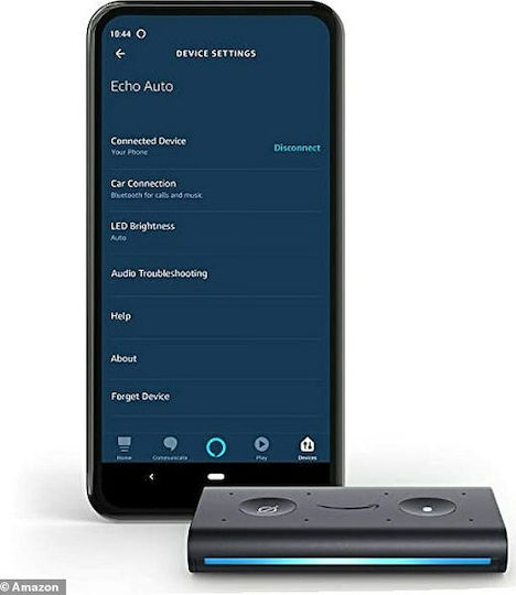 Amazon Bluetooth Autoturism Echo Auto pentru Tabloul de Bord (AUX / Receptor audio / Port de încărcare USB)