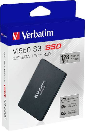 Verbatim Vi550 S3 SSD 128GB Type 2.5'' with SATA III Connection 49350