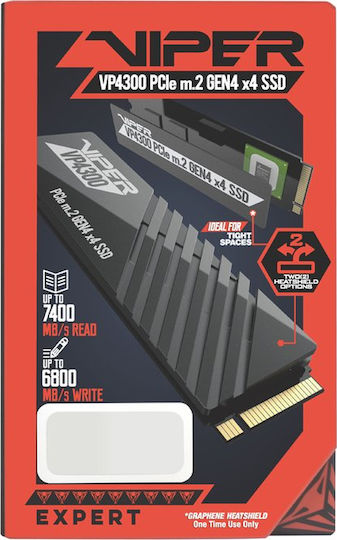 Patriot Viper VP4300 SSD 1TB M.2 Type with PCI Express 4.0 Communication Protocol and Heatsink PS5 Compatible