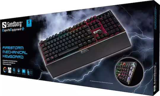 Sandberg FireStorm Mech BE Gaming Mechanische Tastatur mit Outemu Blau Schaltern und Beleuchtete Tasten (Englisch UK)