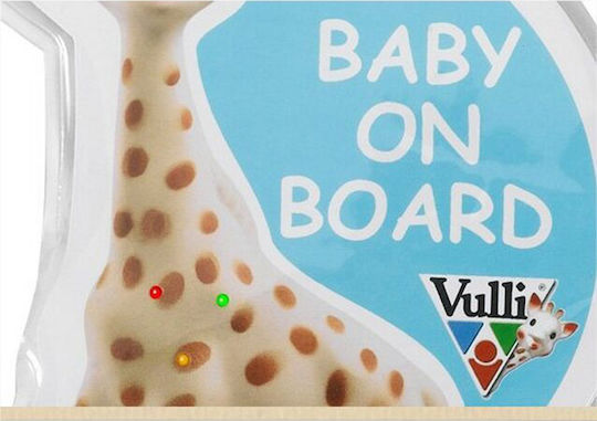 Sophie La Girafe Baby on Board Sign with Suction Cup Yellow