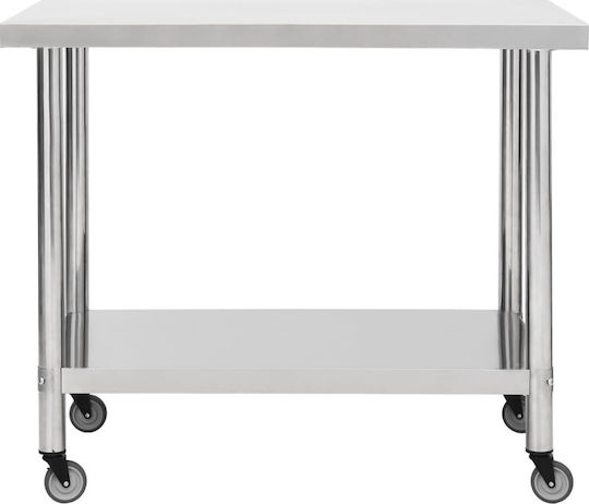 vidaXL Steel Workbench L100xD45xH85cm