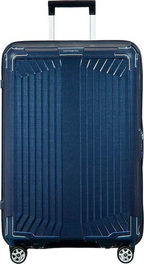 Samsonite Lite-Box Cabin Travel Suitcase Hard Blue with 4 Wheels Height 55cm