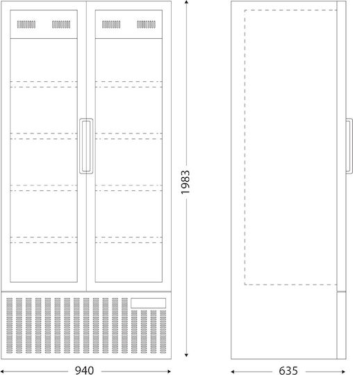 Klimaitalia ICOOL 80 Double Beverage Refrigerator 690lt H198.3xW94xD63.5cm Jumbo