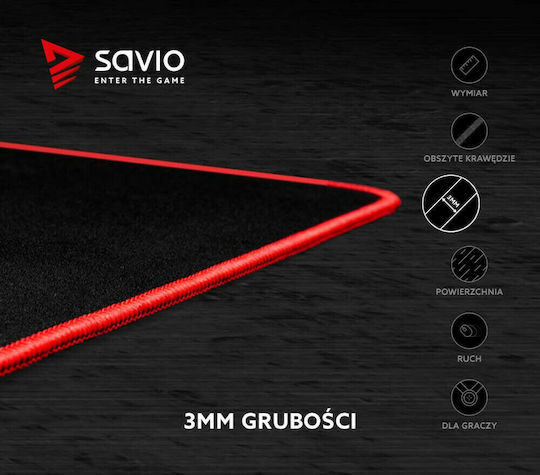 Savio Турбо Динамична Гейминг Мишка Подложка Голям (450мм) Черен GTDM