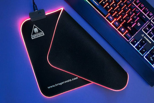 Kruger & Matz Padea Pentru Mouse Gaming Warrior Medie (350mm) Cu Iluminare RGB Prin USB Neagră KM0766
