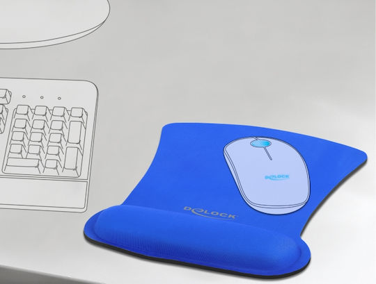 DeLock 12699 Padel Pentru Mouse (255mm) Cu Suport Pentru Încheietura Mâinii Albastru