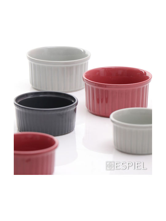 Espiel Essentials Ceramic Round Heat-Resistant Cookware for Souffle 8x8x4cm 12pcs