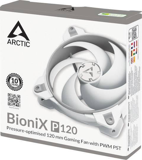 Arctic Bionix P120 Case Fan (2100rpm / 67.56cfm) Χωρίς Led Φωτισμό και Σύνδεση 4-Pin Molex / 4-Pin PWM Grey/White