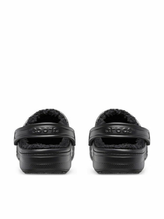 Crocs Baya Lined Anatomic Clogs with Fur Black