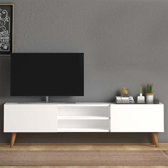 TV-Möbel Hölzernes Plane White L150xB32xH46cm