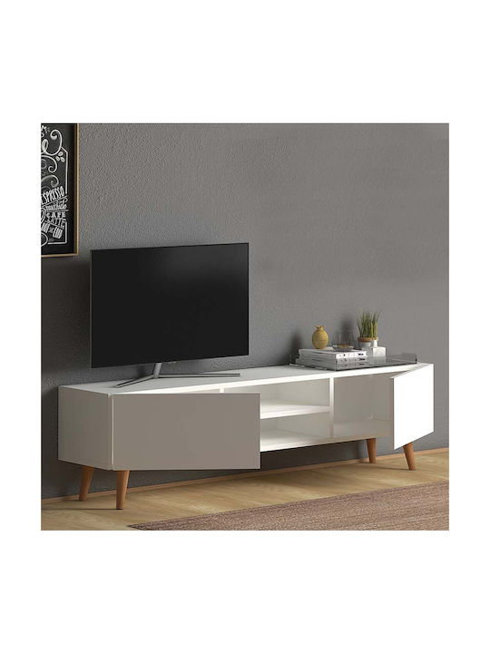 TV-Möbel Hölzernes Plane White L150xB32xH46cm