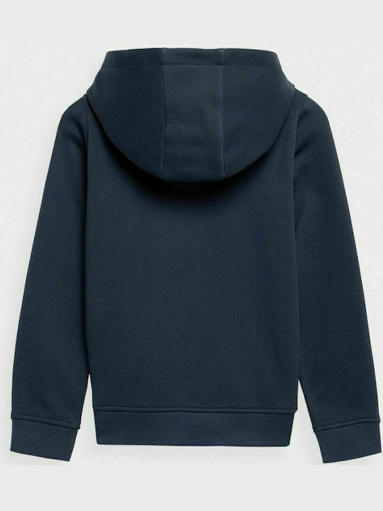 4F Athletic Kids Cardigan Sweatshirts Hooded Navy Blue