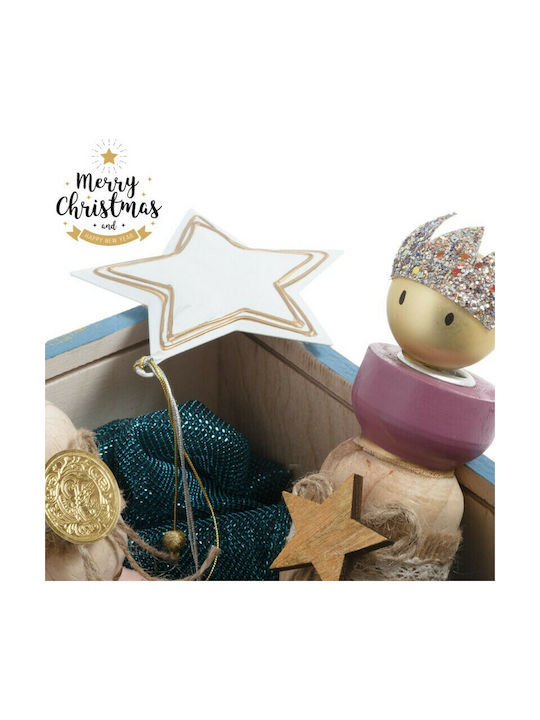 Parisis Christmas Wooden Figure Box Blue Height 30cm