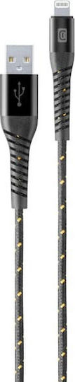 Cellular Line Tetraforce Braided USB to Lightning Cable Μαύρο 2m (TETRACABMFI2MK)