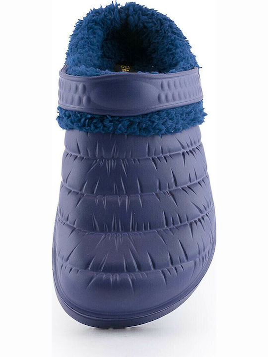 392-0002 Winterliche Herrenhausschuhe Blau 1222-0155-000003