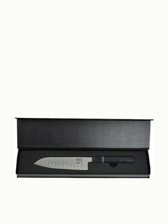 Kiro Yogan Knife Santoku from Damascus Steel 18cm