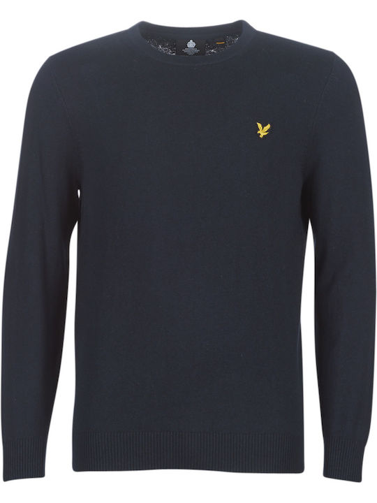 Merino Langarm-Pullover Marineblau