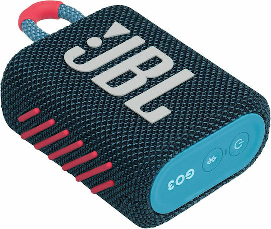 JBL Go 3 Waterproof Bluetooth Speaker 4.2W with Battery Life up to 5 hours Blue/Pink