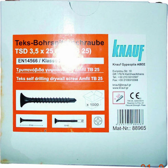 Knauf Drilling Screw Phillips with Diameter M3.5 and Length 25mm 1000pcs