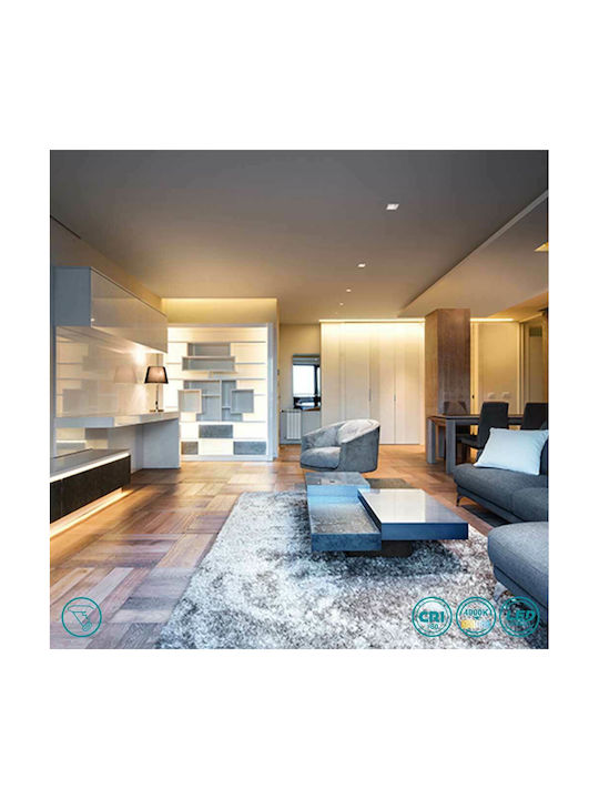 Gea Luce Qebui Square Metallic Recessed Spot with Integrated LED and Natural White Light White 5.6x5.6cm. 1pcs
