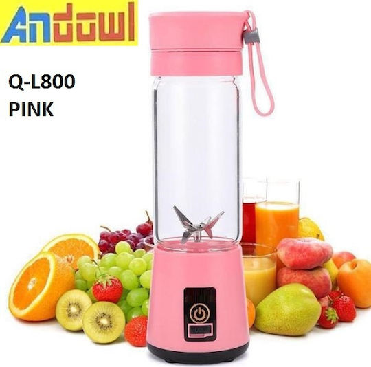 Andowl Μπλέντερ με Πλαστική Κανάτα 380 ml Ροζ Q-L800