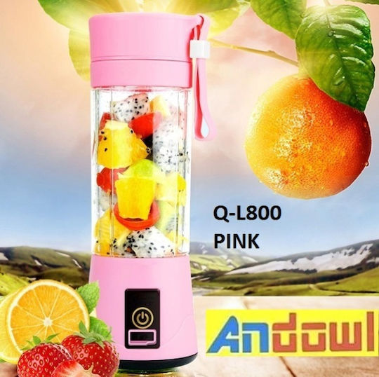 Andowl Μπλέντερ με Πλαστική Κανάτα 380 ml Ροζ Q-L800