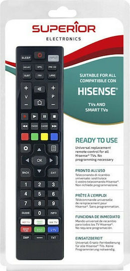 Superior Electronics Universal Remote Control Smart for Τηλεοράσεις Hisense and