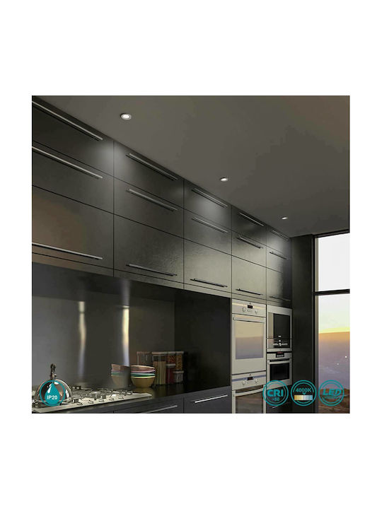 Gea Luce Gaia Rund Metallisch Einbau Spot mit integriertem LED und Natürliches Weißes Licht Weiß 4.5x4.5cm. 1Stück