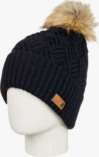 Ski Chic Pom Pom Beanie Beanie Knitted in Black color