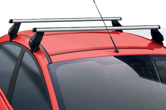 Menabo Aluminum Car Roof Bars 130cm for Renault Kadjar 5D Set with Roof Rack Legs Silver