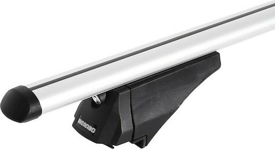 Menabo Tiger Silver 120cm. Universell für Autos mit Werksdachstangen (mit Dachträgerfüßen und Schloss) Silber