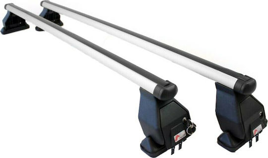 Menabo 130cm. for Cars with Factory Bars (with Roof Rack Legs) Silver