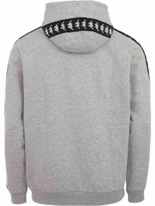 Kappa Herren Sweatshirt Jacke mit Kapuze und Taschen Gray