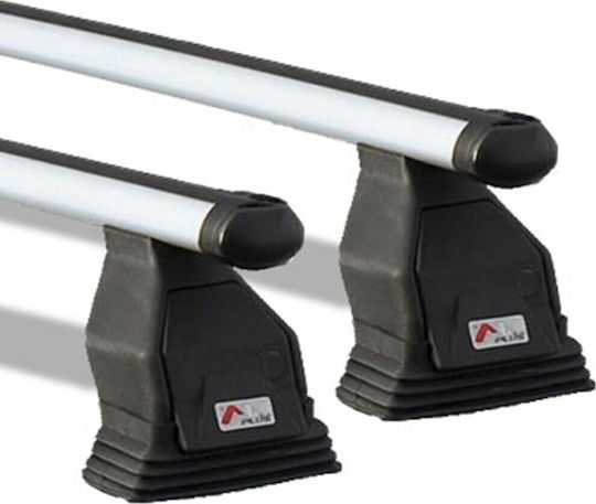 Menabo Aluminum Car Roof Bars 112cm for Mercedes-Benz C Class 4D Set with Roof Rack Legs Silver