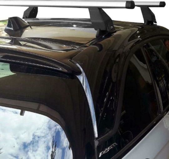 Menabo Таванни Стелки За Автомобил Алуминий 112см За Опел Корса 3D 2015-2019 Комплект С Крака Сребрист