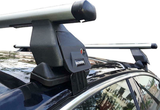 Menabo Aluminum Car Roof Bars for Suzuki Celerio 5D for Cars with Factory Bars Set with Roof Rack Legs Silver