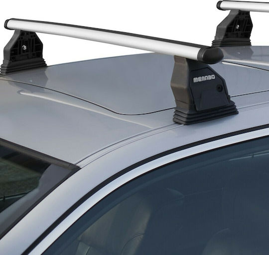 Menabo Aluminum Car Roof Bars for Peugeot 5008 5D Set with Roof Rack Legs Silver
