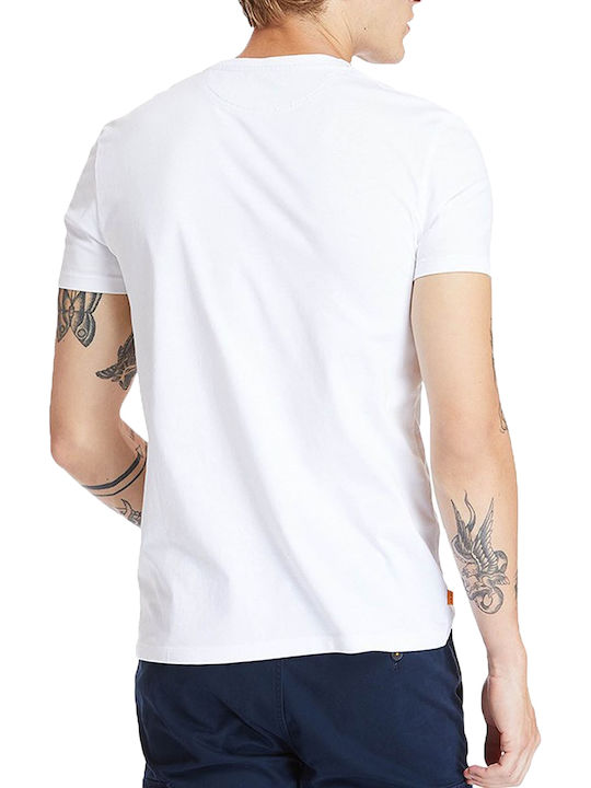 Timberland Dun River Ανδρικό T-shirt Λευκό Με Λογότυπο