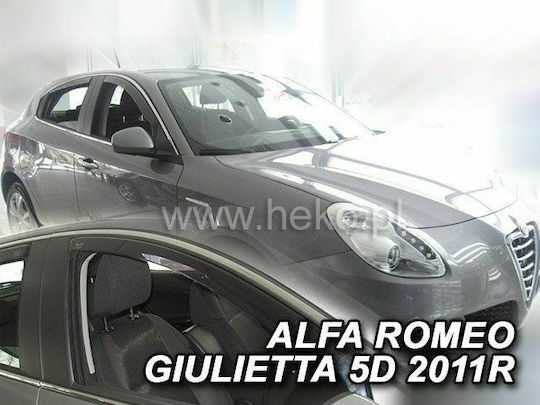 Heko Set of Windbreakers Front Car Dark Fime for Alfa Romeo Giulietta 2pcs